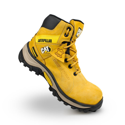 BOTA DE CUERO CON PUNTA DE SEGURIDAD